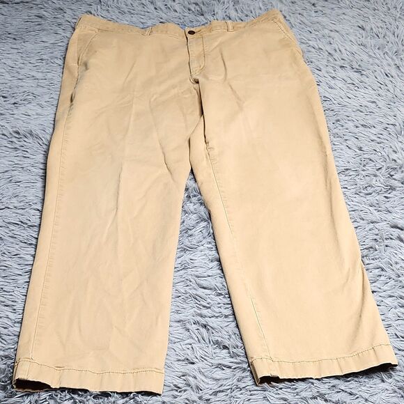 LL Bean Pants Mens‎ 40x31 Khaki Natural Fit Stretch Flat Front Casual Chino - Picture 1 of 7